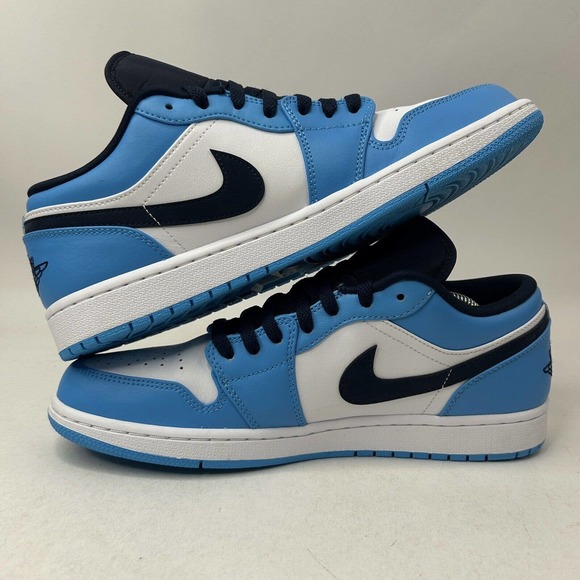 Nike Shoes Jordan 1 Low Retro “UNC Powder Blue Obsidian” 2023 - Picture 3 of 8